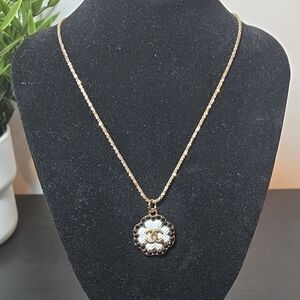 Upcyled CHANEL  Gold and Black Medallion Charm With  Necklace